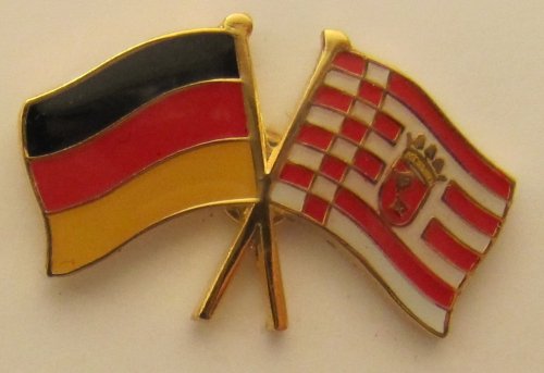 Bremen / Deutschland Freundschafts Pin Anstecker Flagge Fahne Nationalflagge Doppelpin Flaggenpin Badge Button Flaggen Clip Anstecknadel Bremen / Deutschland Freundschafts Pin Anstecker Flagge Fahne Nationalflagge Doppelpin Flaggenpin Badge Button Flaggen Clip Anstecknadel von Buddel-Bini Versand