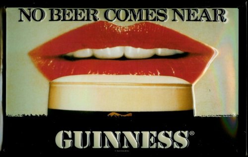 Buddel-Bini Versand Blechschild Guinness no Beer Comes Near Lippen Schild von Buddel-Bini Versand