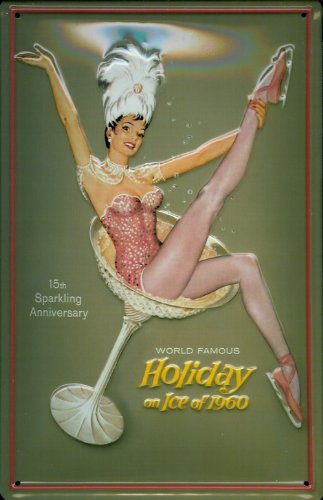 Buddel-Bini Versand Blechschild Holiday on Ice 1960 Show Plakat Werbeschild Schild Nostalgieschild von Buddel-Bini Versand