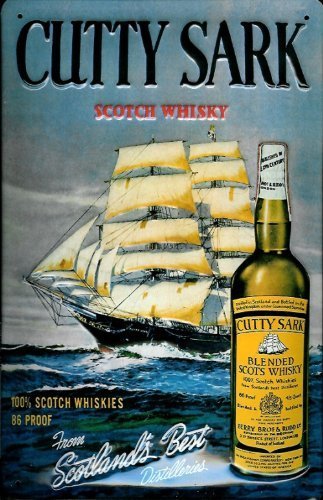 Buddel-Bini Versand Blechschild Nostalgieschild Cutty Sark Scotch Whisky Segelschiff Schild von Buddel-Bini Versand