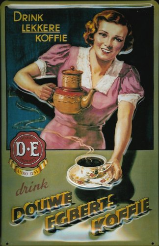 Buddel-Bini Versand Blechschild Nostalgieschild Douwe Egberts Koffie Kaffee rosa Retro Kaffeewerbung Werbeschild Buddel-Bini Versand Blechschild Nostalgieschild Douwe Egberts Koffie Kaffee rosa Retro Kaffeewerbung Werbeschild von Buddel-Bini Versand