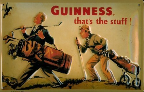 Buddel-Bini Versand Blechschild Nostalgieschild Guinness That's The Stuff Golf Caddy Bier Schild Golfplatz von Buddel-Bini Versand