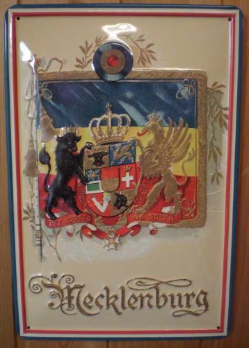 Buddel-Bini Versand Blechschild Nostalgieschild Mecklenburg Wappen historisches Wappenschild Schild von Buddel-Bini Versand