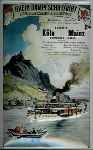 Buddel-Bini Versand Blechschild Nostalgieschild Rhein Dampfschiffahrt Ausflugsschiff Loreley Buddel-Bini Versand Blechschild Nostalgieschild Rhein Dampfschiffahrt Ausflugsschiff Loreley von Buddel-Bini Versand