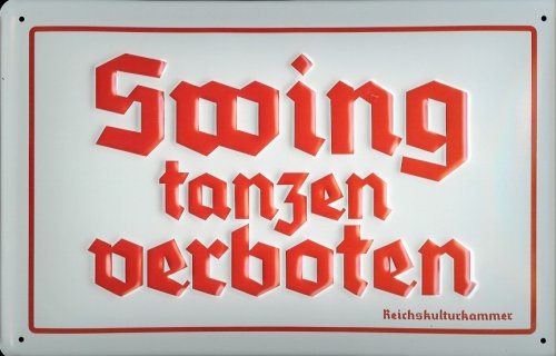 Buddel-Bini Versand Blechschild Nostalgieschild Swing tanzen verboten Retro Schild Kneipenschild von Buddel-Bini Versand