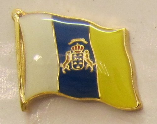 Buddel-Bini Versand Pin Anstecker Flagge Fahne Kanaren Kanarische Inseln Spanien Flaggenpin Badge Button Flaggen Clip Anstecknadel von Buddel-Bini Versand