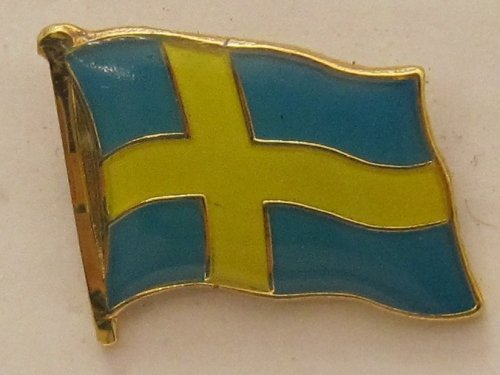 Buddel-Bini Versand Pin Anstecker Flagge Fahne Schweden Nationalflagge Flaggenpin Badge Button Flaggen Clip Anstecknadel von Buddel-Bini Versand