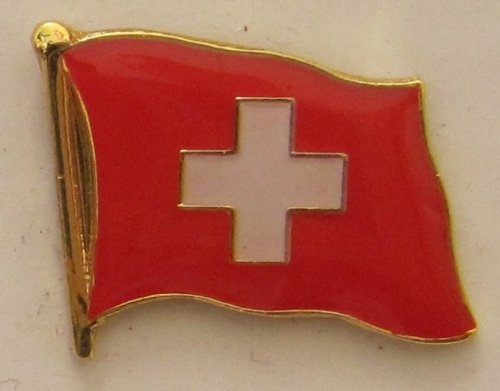 Buddel-Bini Versand Pin Anstecker Flagge Fahne Schweiz Nationalflagge Flaggenpin Badge Button Flaggen Clip Anstecknadel von Buddel-Bini Versand