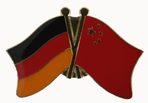 China / Deutschland Freundschafts Pin Anstecker Flagge Fahne Nationalflagge Doppelpin Flaggenpin Badge Button Flaggen Clip Anstecknadel von Buddel-Bini Versand