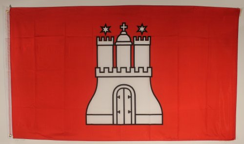 Flagge Fahne Hamburg 90x60 cm wetterfest und lichtecht für innen und aussen von Buddel-Bini Versand