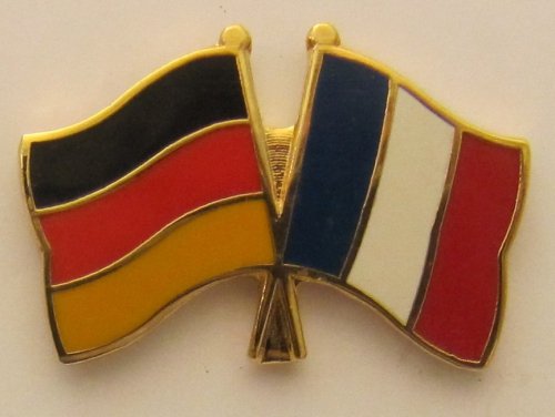 Frankreich / Deutschland Freundschafts Pin Anstecker Flagge Fahne Nationalflagge Doppelpin Flaggenpin Badge Button Flaggen Clip Anstecknadel von Buddel-Bini Versand