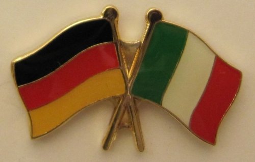 Italien / Deutschland Freundschafts Pin Anstecker Flagge Fahne Nationalflagge Doppelpin Flaggenpin Badge Button Flaggen Clip Anstecknadel von Buddel-Bini Versand