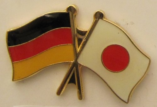 Japan / Deutschland Freundschafts Pin Anstecker Flagge Fahne Nationalflagge Doppelpin Flaggenpin Badge Button Flaggen Clip Anstecknadel von Buddel-Bini Versand