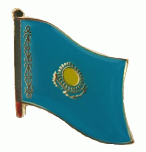 Kasachstan Pin Anstecker Flagge Fahne Nationalflagge Flaggenpin Badge Button Flaggen Clip Anstecknadel von Buddel-Bini Versand