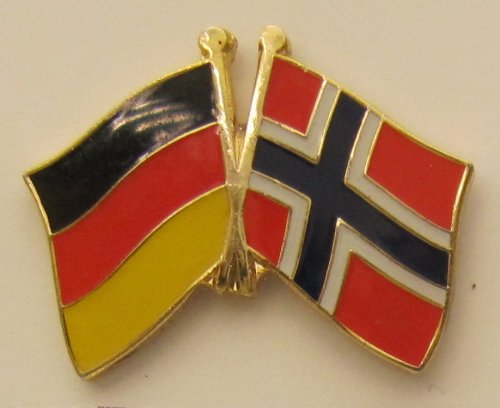 Norwegen / Deutschland Freundschafts Pin Anstecker Flagge Fahne Nationalflagge Doppelpin Flaggenpin Badge Button Flaggen Clip Anstecknadel von Buddel-Bini Versand