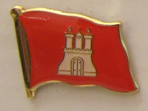 Pin Anstecker Flagge Fahne Hamburg Stadtflagge Flaggenpin Badge Button Flaggen Clip Anstecknadel von Buddel-Bini Versand