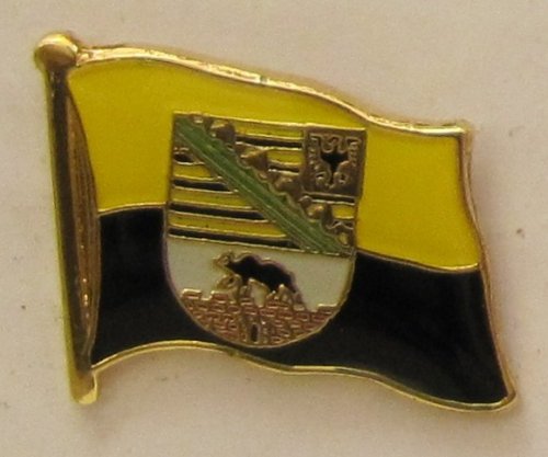 Buddel-Bini Versand Pin Anstecker Flagge Fahne Sachsen-Anhalt Landesflagge Flaggenpin Badge Button Flaggen Clip Anstecknadel von Buddel-Bini Versand