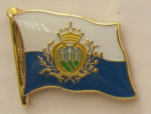 Pin Anstecker Flagge Fahne San Marino Flaggenpin Badge Button Flaggen Clip Anstecknadel von Buddel-Bini Versand