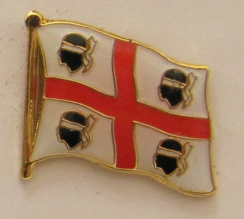 Pin Anstecker Flagge Fahne Sardinien (alt) Italien Flaggenpin Badge Button Flaggen Clip Anstecknadel von Buddel-Bini Versand