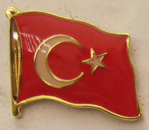 Buddel-Bini Versand Pin Anstecker Flagge Fahne Türkei Nationalflagge Flaggenpin Badge Button Flaggen Clip Anstecknadel von Buddel-Bini Versand