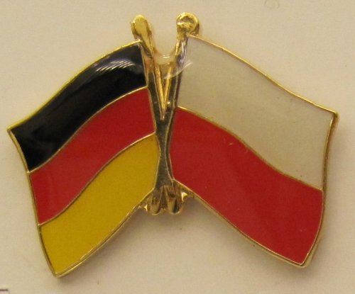 Polen / Deutschland Freundschafts Pin Anstecker Flagge Fahne Nationalflagge Doppelpin Flaggenpin Badge Button Flaggen Clip Anstecknadel von Buddel-Bini Versand
