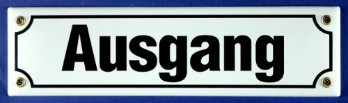 Straßenschild Ausgang weiß 30x8 cm Emaille Schild Emaile Hinweisschild Türschild von Buddel Bini Versand