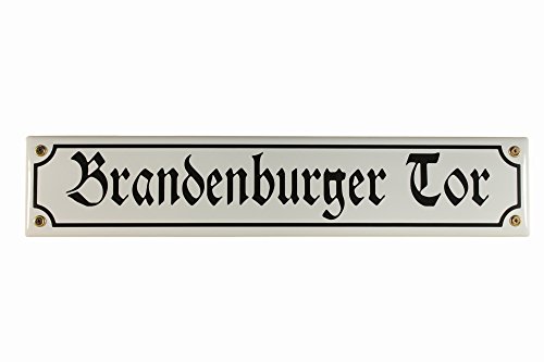 Strassenschild Brandenburger Tor 40x8 cm Emaille Schild Berlin Souvenir berliner Mauer Andenken von Buddel Bini Versand