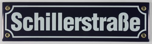 Straßenschild Schillerstraße 30x8 cm Emaille Schild Emaile Emailleschild von Buddel Bini Versand