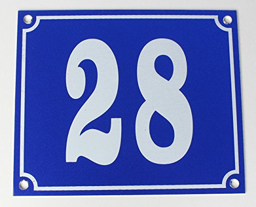 120x160mm Schrift: weiß Hausnummernschild Hausnummer 23 Grund: blau 