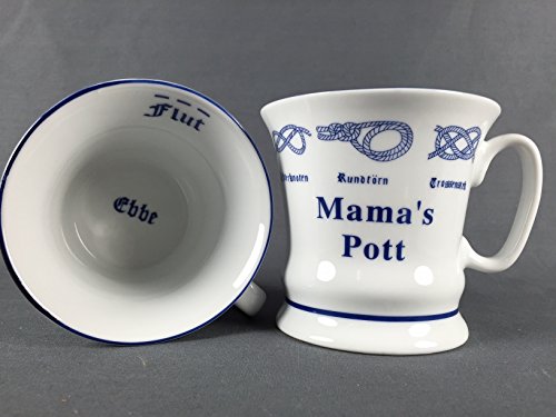 Buddel-Bini Mama´s Pott mit Seemannsknoten hoch Kaffeebecher Kaffeetasse Kaffee von Buddel-Bini