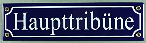 Buddel Bini Straßenschild Haupttribüne 30x8 cm Email Strassen Schild Emaille Buddel Bini Straßenschild Haupttribüne 30x8 cm Email Strassen Schild Emaille von Buddel-Bini