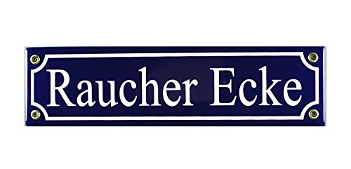 Buddel Bini Straßenschild Raucher Ecke Emaille, 30 x 8 cm, blau Buddel Bini Straßenschild Raucher Ecke Emaille, 30 x 8 cm, blau von Buddel-Bini