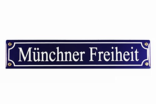 Emaille Strassenschild "Münchner Freiheit" 40x8 cm Emaille Strassenschild "Münchner Freiheit" 40x8 cm von Buddel-Bini