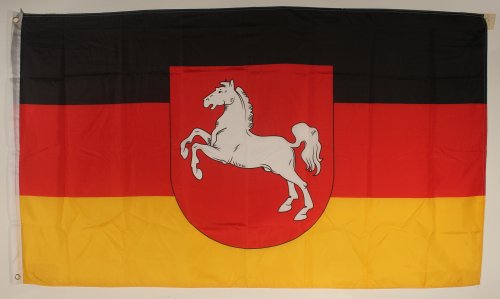 Buddel-Bini Flagge Fahne ca. 90x150 cm : Niedersachsen Niedersachsenflagge Pferd von Buddel-Bini
