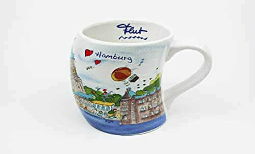 Hamburg Becher Steife Brise Souvenir Michel schiefe Tasse von Buddel-Bini