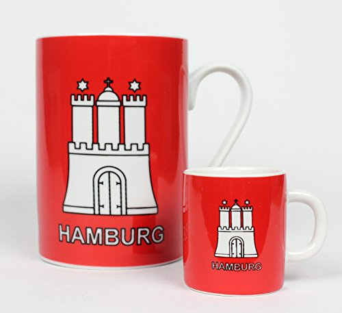 Hamburg Becher mit Hamburger Wappen + Mini Becher von Buddel-Bini