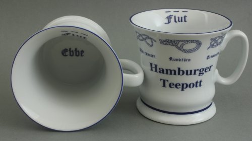 Buddel-Bini Hamburger Teepott mit Seemannsknoten hoch von Buddel-Bini
