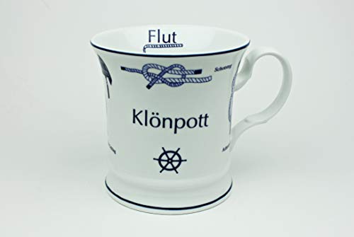 Klönpott mit Seemannsknoten hoch Knotenbecher Souvenir Teetasse Tee Becher Andenken Teebecher von Buddel-Bini