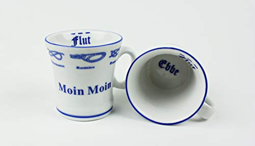 Moin Moin Pöttchen mit Seemannsknoten 2er Set hoch Hamburg Andenken Mini Becher Schnapsglas Schnaps von Buddel-Bini