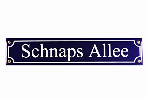 Strassenschild "Schnaps Allee" 40x8 cm von Buddelbini