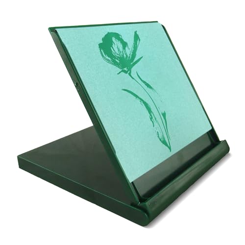 Buddha Board | Mini-Buddha Board Grün 12x12 cm | Dicker Kunststoff mit glänzender Oberfläche | Enthält einen Pinsel und zwölf Aufkleber zum Personalisieren | Umweltfreundlich von Buddha Board