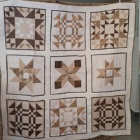 Sampler Quilt, Traditionelle Wandbehang Runde Kleine Handgemachte Patchwork Quilt Sampler Quilt, Traditionelle Wandbehang Runde Kleine Handgemachte Patchwork Quilt von BuddingBudQuilts