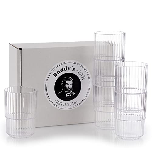 Buddy's Bar - 6er Set, Hochwertige 300 ml Tritan Kunststoff Trinkbecher, BPA frei, stapelbar, bruchfeste Mehrweg-Becher, wiederverwendbar und spülmaschinenfest von Buddy´s Bar