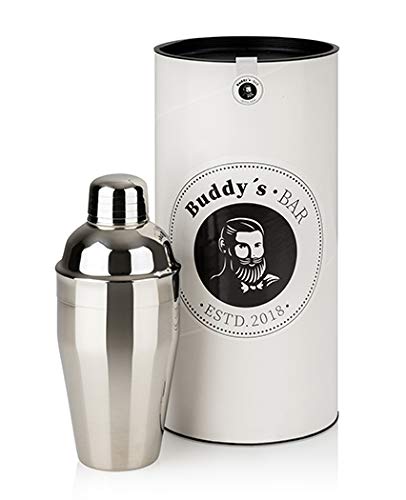 Buddy´s Bar – Bar-Shaker „Classic“, hochwertiger 500 ml Shaker, Cocktailshaker, lebensmittelecht, spülmaschinenfest, inklusive Geschenkbox, Edelstahl poliert von Buddy´s Bar