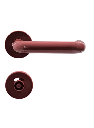 Buddy4Home house accessoires Türgriff Bad WC Türgarnitur Türbeschlag U-Form Rosette Kunststoff Rot Türdrücker Türklinke Drückergarnitur Türbeschläge Innentüren Set Türgriffe von Buddy4Home house accessoires