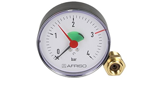 Afriso Heizungsmanometer 0-2,5/4 bar,½" axial, 80 mm, m. Ventil von Buderus