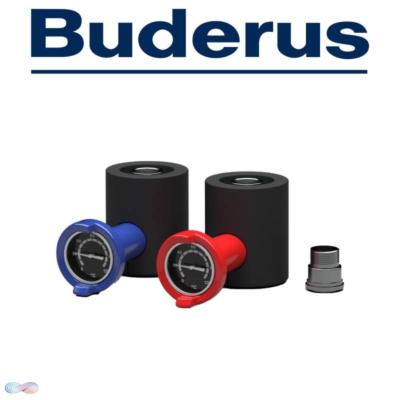 Buderus Anschluss-Set 28 mm auf Rp1 | VL/RL Kugelhähne mit... von Buderus