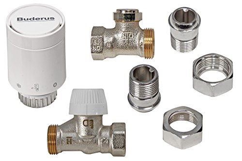 Buderus Thermostatkopf Set mit Heizkörperverschraubung Durchgangsform für C/CV Heizkörper Buderus Thermostatkopf Set mit Heizkörperverschraubung Durchgangsform für C/CV Heizkörper von Buderus