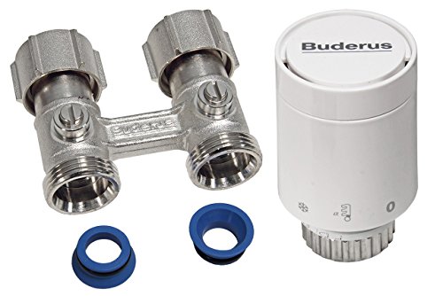 Buderus Thermostatkopf Set mit Zweirohrarmatur Durchgangsform für VC/VCM Heizkörper von Buderus