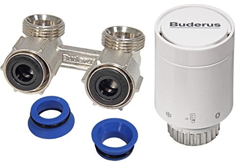 Buderus Thermostatkopf Set mit Zweirohrarmatur Eckform für VC/VCM Heizkörper von Buderus
